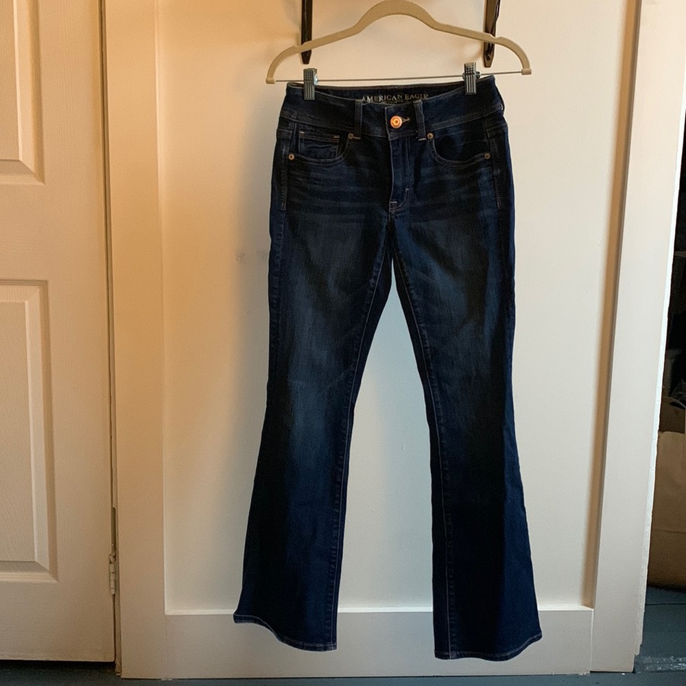 American Eagle Super Stretch SHORT Kick Boot Dark Jeans